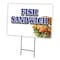Signmission Fish Sandwich Yard Sign & Stake outdoor plastic coroplast window, C-1216 Fish Sandwich C-1216 Fish Sandwich - alternate 1